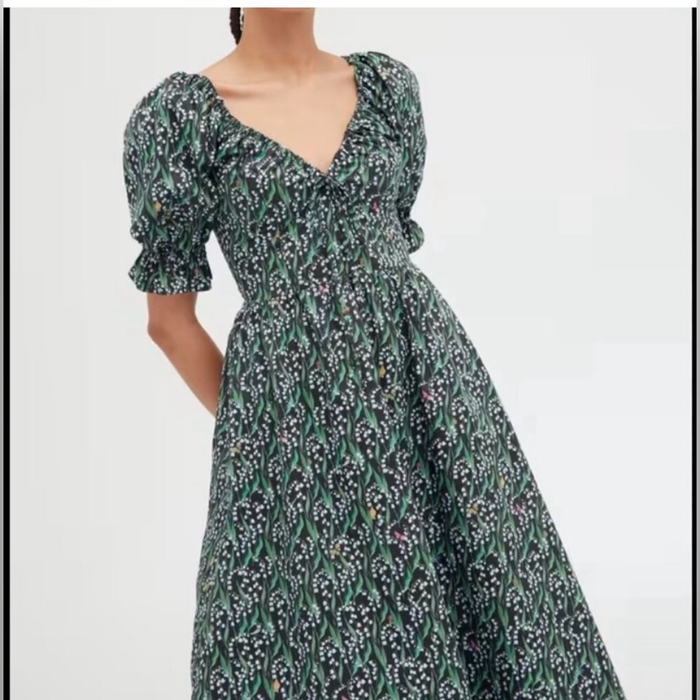 Hill House Home Ophelia Dress in the Black Lily of the Valley print